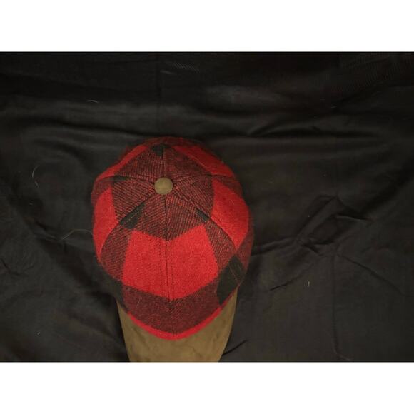 Moon Wool Cap Red Black Buffalo Plaid Country Outdoorsy Quality British Cloth - Picture 3 of 9
